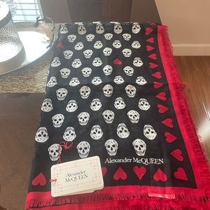 Alexander McQueen Heart Biker Skull Scarf